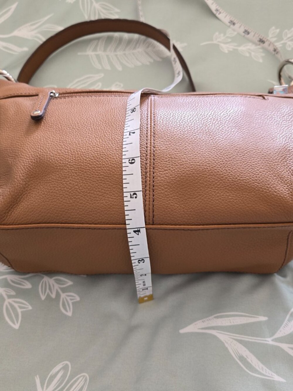 Tignanello Super Stitch Pebble Leather Convertible Shoulder Bag Cognac NWT - Picture 13 of 16